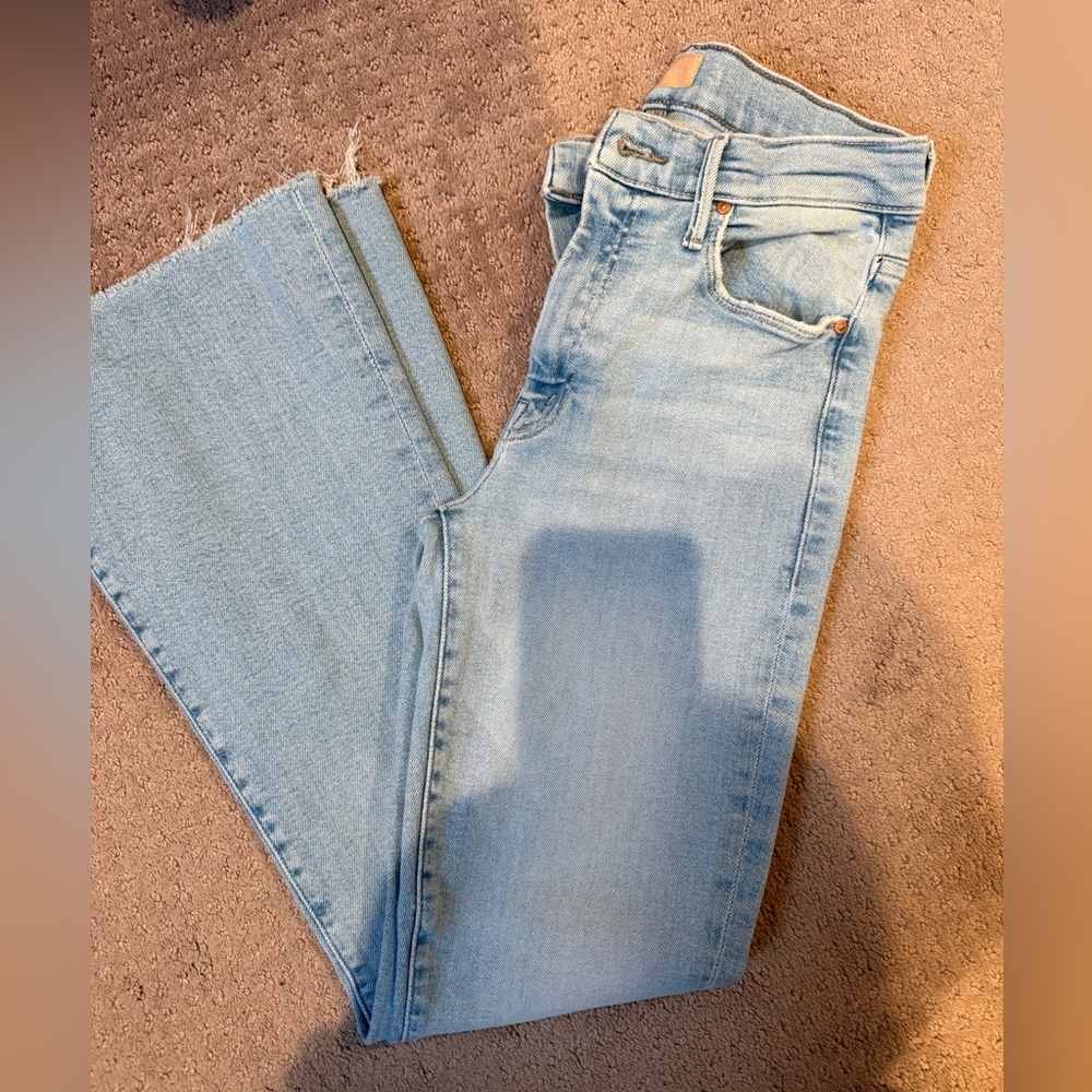 MOTHER Light Blue Flare Denim Jeans